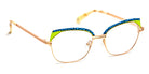 J.F. Rey® PM078 JFR PM078 5825 48 - 5825 Brushed Pink Gold/Blue/Green Eyeglasses