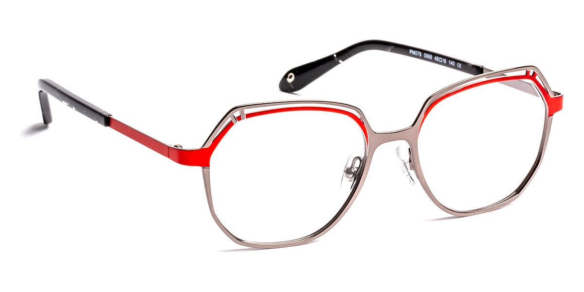 J.F. Rey® PM079 JFR PM079 0968 48 - 0968 Shiny Gunmetal/Coral Eyeglasses