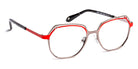 J.F. Rey® PM079 JFR PM079 0968 48 - 0968 Shiny Gunmetal/Coral Eyeglasses