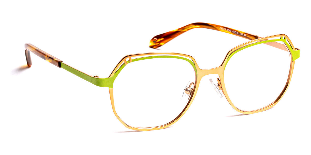 J.F. Rey® PM079 JFR PM079 5040 48 - 5040 Satin Gold/Green Eyeglasses