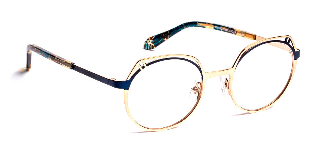 J.F. Rey® PM080 JFR PM080 2060 46 - 2060 Shiny Pink Gold/Navy Eyeglasses