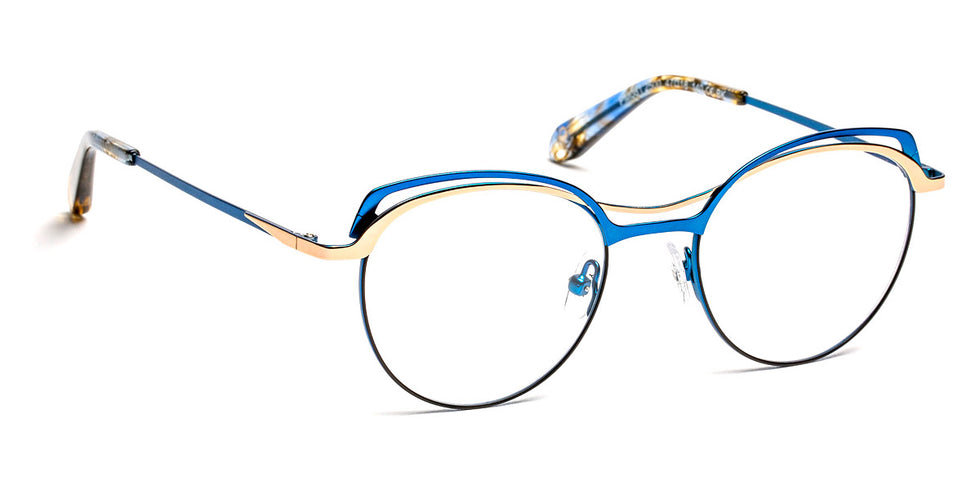 J.F. Rey® PM081 JFR PM081 2500 47 - 2500 Blue/Soft Gold/Satin Black Eyeglasses