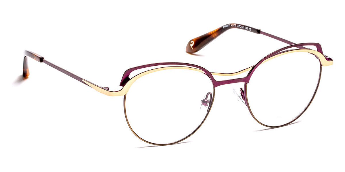 J.F. Rey® PM081 JFR PM081 4575 47 - 4575 Khaki/Plum/Soft Gold Eyeglasses