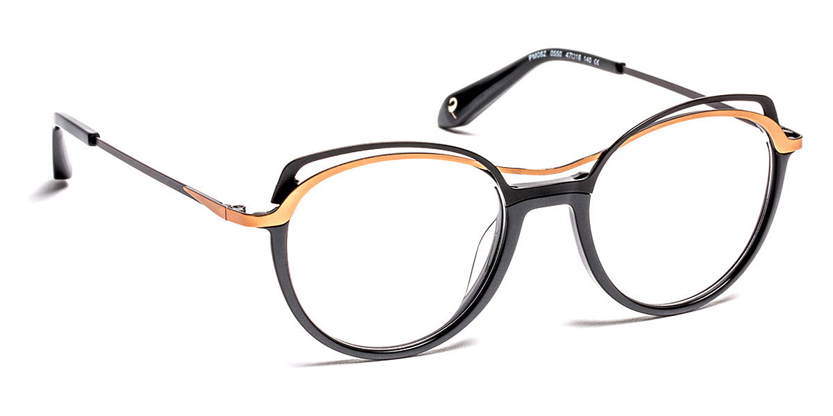 J.F. Rey® PM082 JFR PM082 0550 47 - 0550 Caviar/Matte Black/Pink Gold Eyeglasses