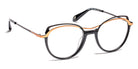 J.F. Rey® PM082 JFR PM082 0550 47 - 0550 Caviar/Matte Black/Pink Gold Eyeglasses