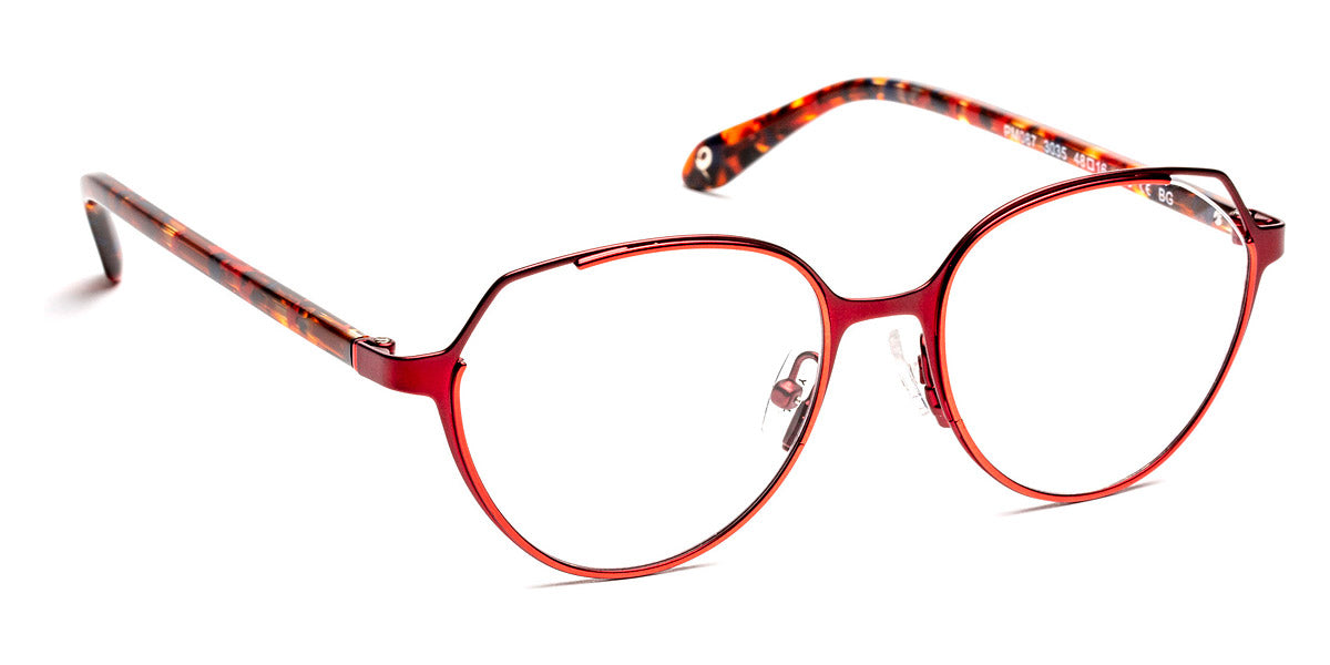 J.F. Rey® PM087 JFR PM087 3035 48 - 3035 Shiny Red/Satin Burgundy Eyeglasses