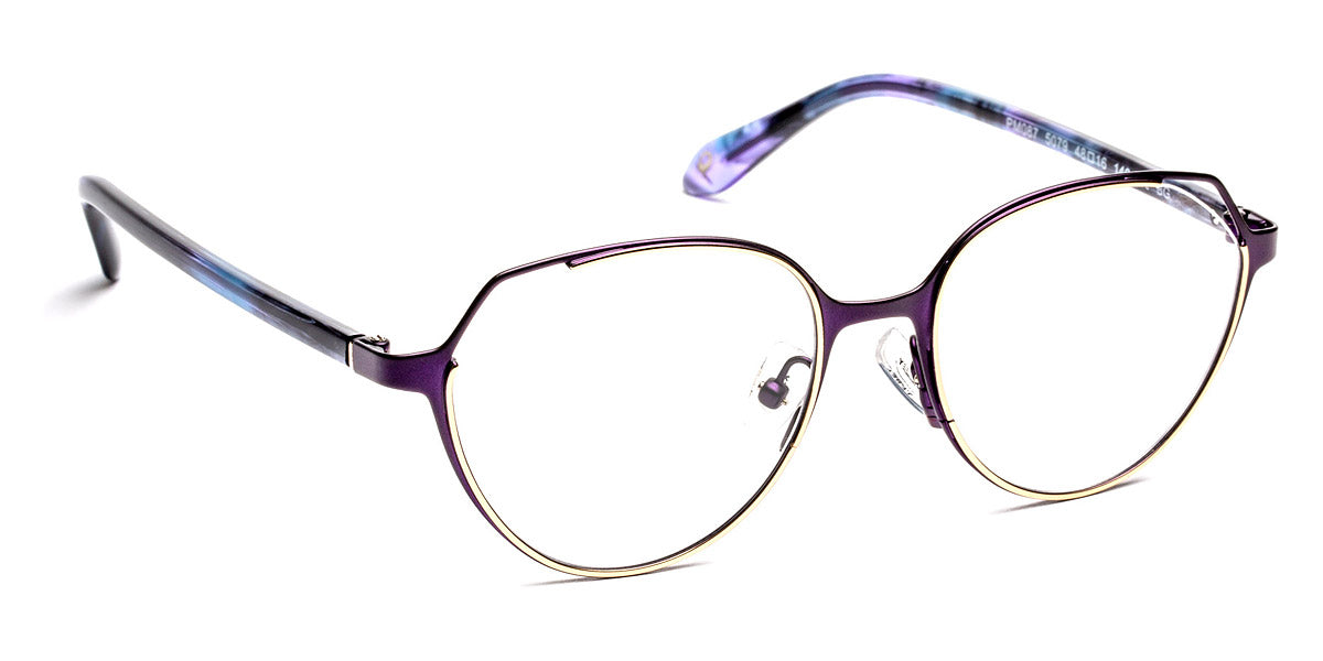 J.F. Rey® PM087 JFR PM087 5079 48 - 5079 Shiny Gold/Satin Plum Eyeglasses