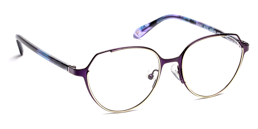 J.F. Rey® PM087 JFR PM087 5079 48 - 5079 Shiny Gold/Satin Plum Eyeglasses