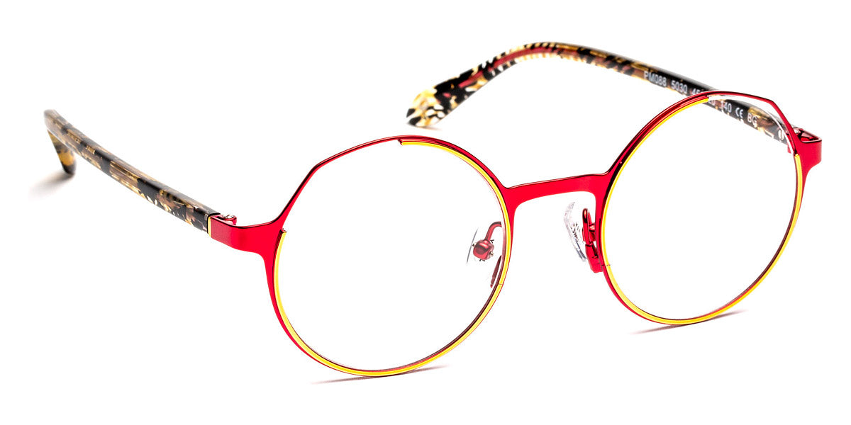 J.F. Rey® PM088 JFR PM088 5030 45 - 5030 Shiny Gold/Satin Red Eyeglasses