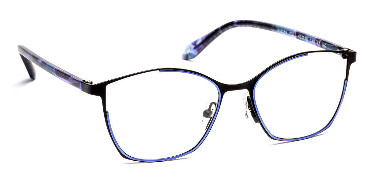 J.F. Rey® PM089 JFR PM089 2001 49 - 2001 Shiny Blue/Satin Black Eyeglasses