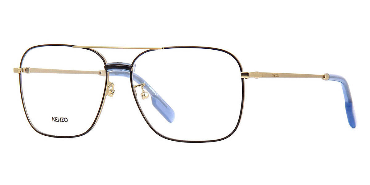 Kenzo® kz50009u Eyeglasses - Black with Matte Gold and Cobalt Crystal
