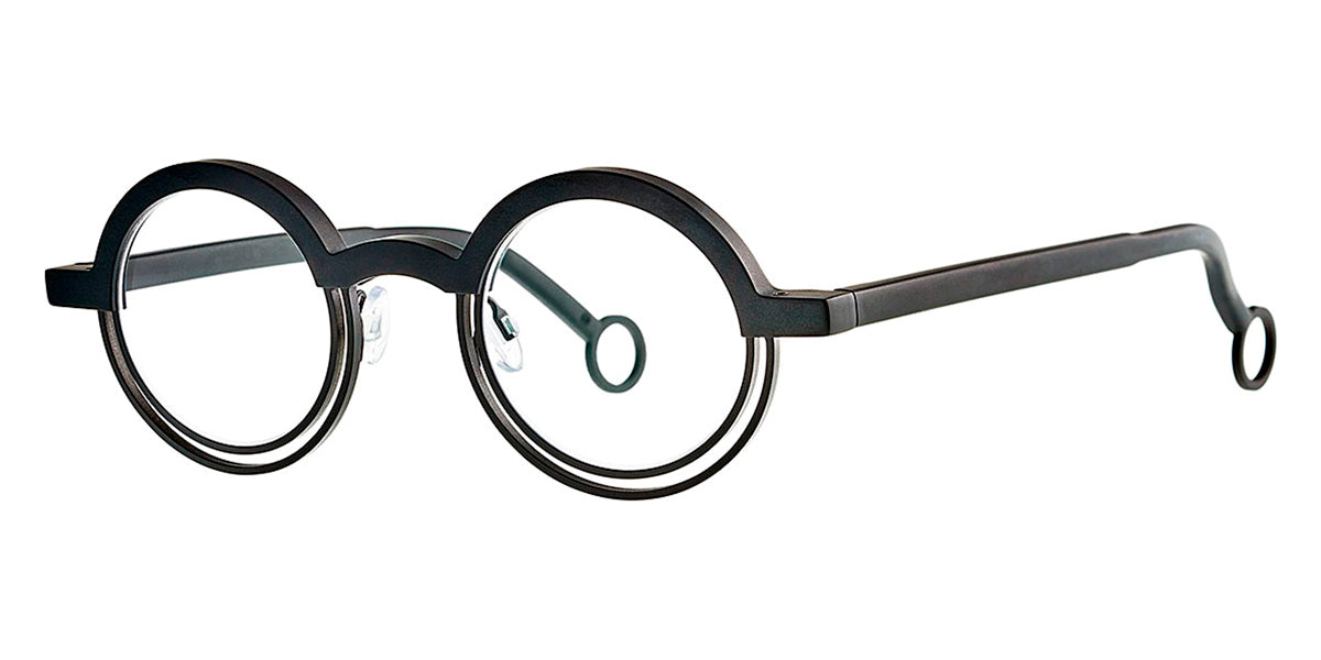 Theo® Kicker TH KICKER 001 42 - Black+Black Matte Eyeglasses