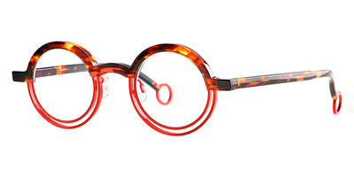Theo® Kicker TH KICKER 007 42 - Brown Ecail+Hot Red Shine Eyeglasses