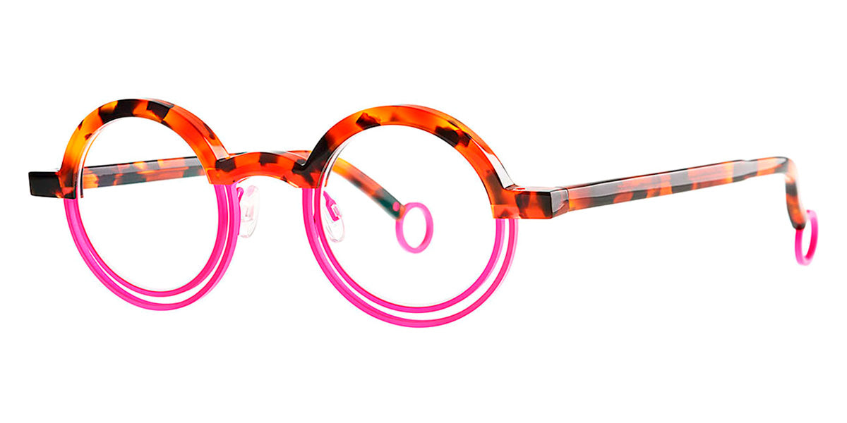 Theo® Kicker TH KICKER 015 42 - Brown Dalmatian+Fluo Pink Eyeglasses