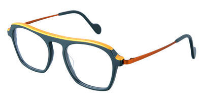 NaoNed® Klez NAO Klez 40002 52 - Solid Mallard Green and Solid Mustard Eyebrow / Matte Bright Yellow Eyeglasses