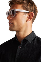 OLIVER GOLDSMITH® & TED BAKER® -LORD  GRAY SUNGLASSES ON PERSON