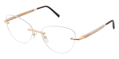 Gold & Wood® LUNA G&W LUNA 01 54 - 01 - Champagne Gold/Buttered Horn Eyeglasses