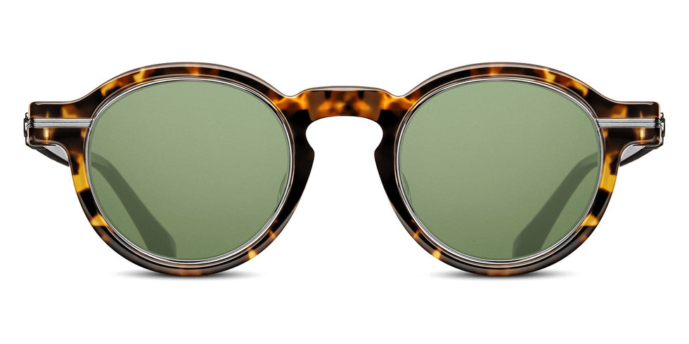 Matsuda® M2050 MTD M2050 Tokyo Tortoise/Brushed Silver/Sage Green 46 - Tokyo Tortoise/Brushed Silver / Sage Green Sunglasses
