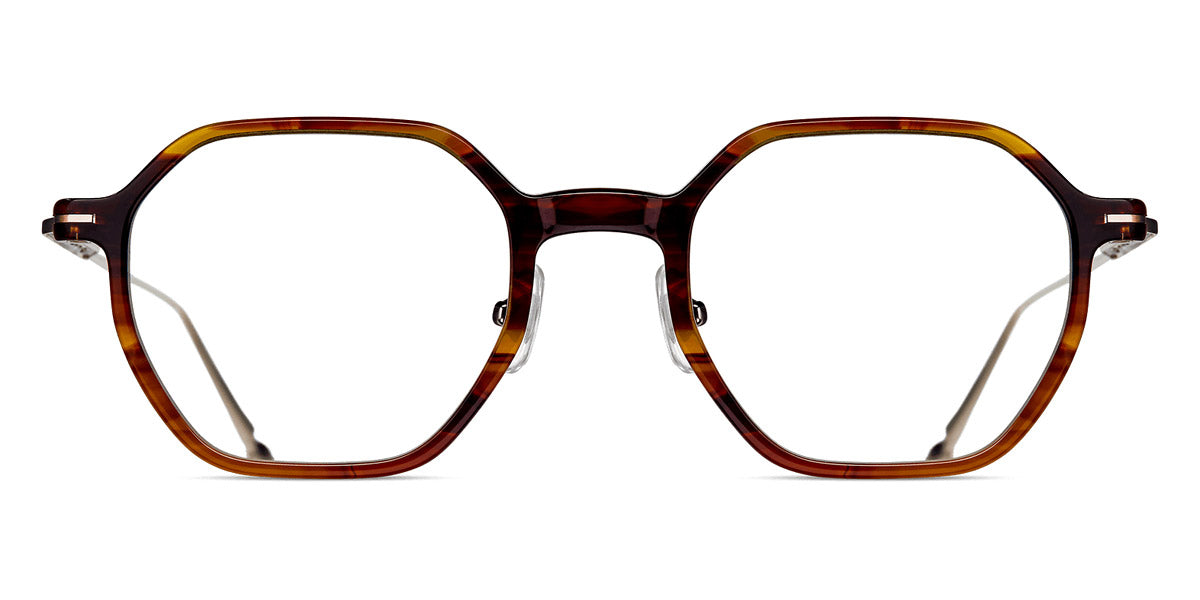 Matsuda® M2053 MTD M2053 Light Brown Stripe/Brushed Pale Gold 48 - Light Brown Stripe / Brushed Pale Gold Eyeglasses