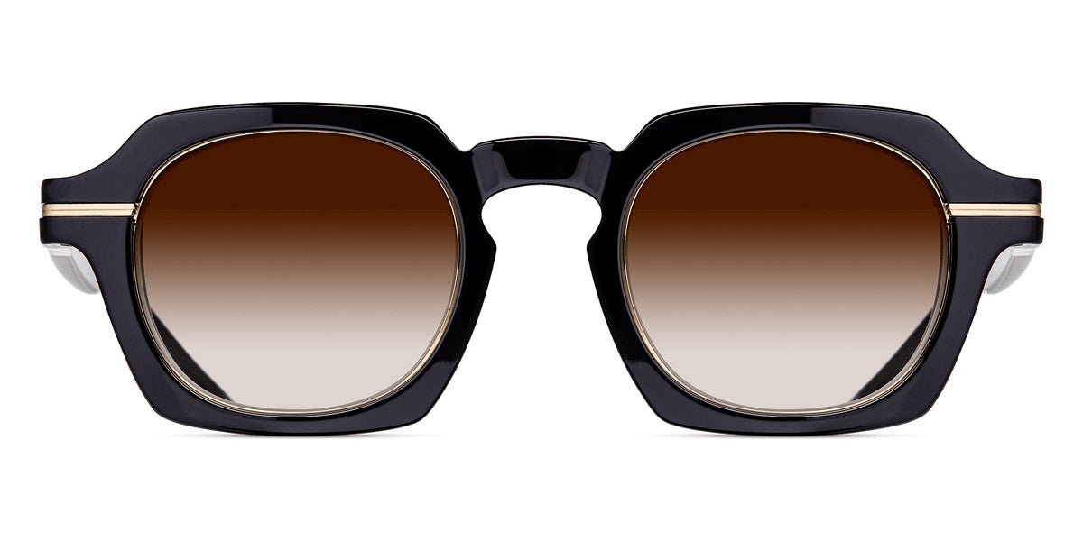 Matsuda® M2055 MTD M2055 Black/Brushed Gold/Brown Gradient 48 - Black/Brushed Gold / Brown Gradient Sunglasses