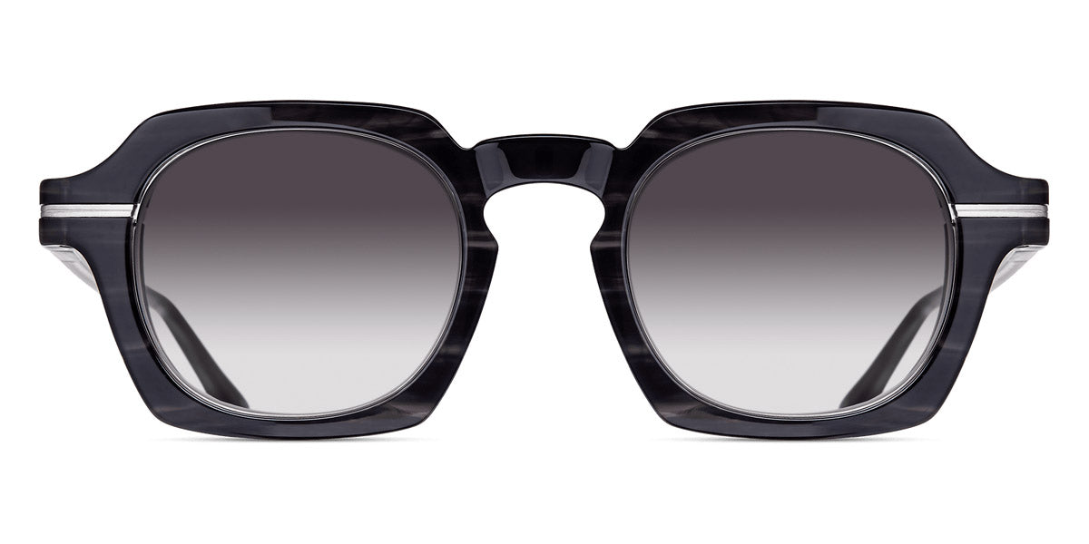 Matsuda® M2055 MTD M2055 Black Stripe/Brushed Silver/Grey Gradient 48 - Black Stripe/Brushed Silver / Grey Gradient Sunglasses