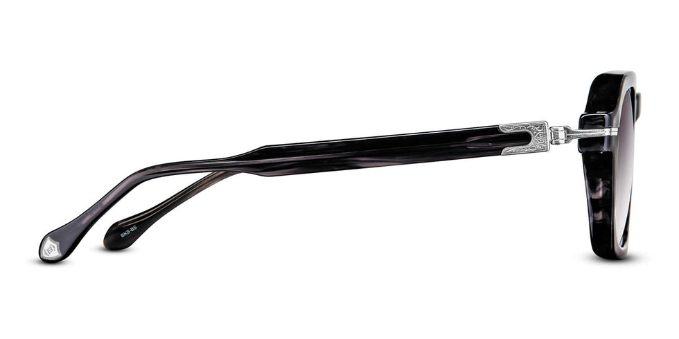 Matsuda® M2055 MTD M2055 Black Stripe/Brushed Silver/Grey Gradient 48 - Black Stripe/Brushed Silver / Grey Gradient Sunglasses
