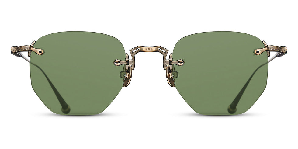 Matsuda® M3104-A MTD M3104-A Antique Gold/Sage Green 46 - Antique Gold / Sage Green Sunglasses