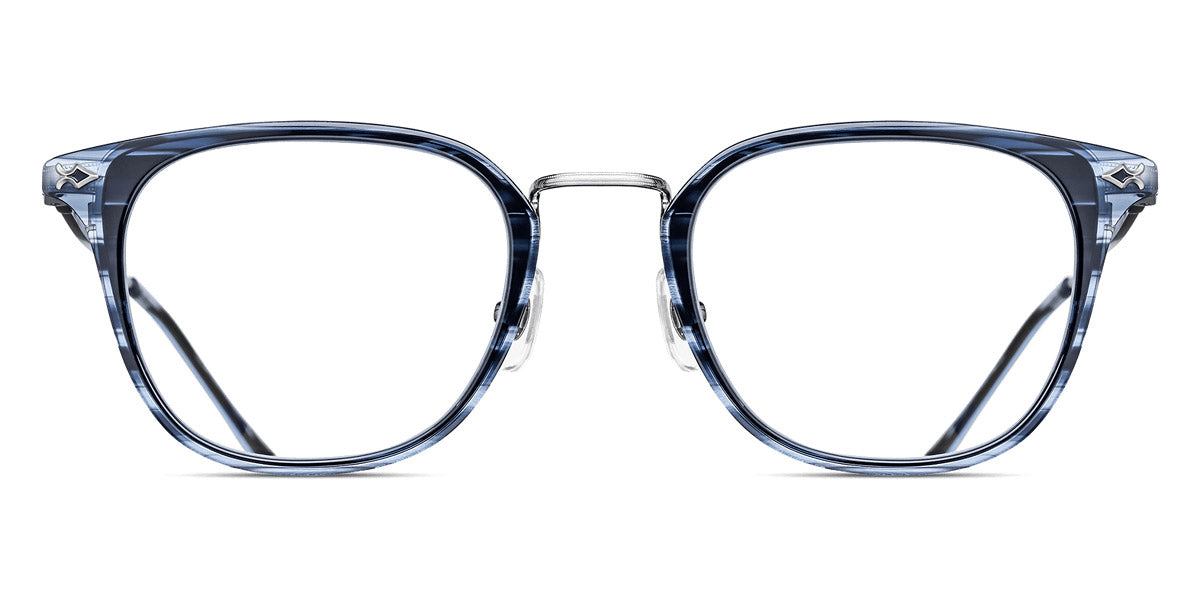 Matsuda® M3113 MTD M3113 Brushed Silver/Blue Demi 50 - Brushed Silver / Blue Demi Eyeglasses