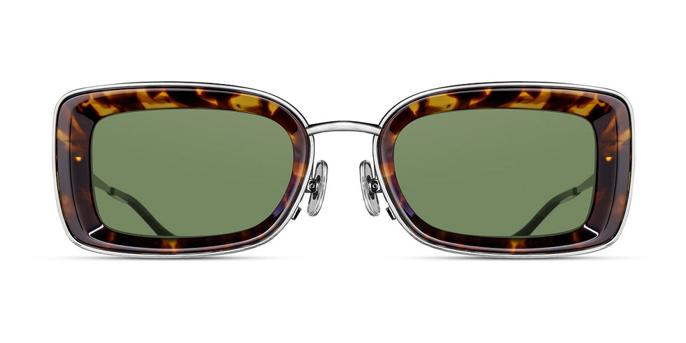 Matsuda® M3124 MTD M3124 Tokyo Tortoise/Brushed Silver/Sage Green 51 - Tokyo Tortoise/Brushed Silver / Sage Green Sunglasses