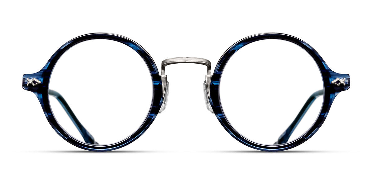 Matsuda® M3127 MTD M3127 Antique Silver/Blue Demi 43 - Antique Silver / Blue Demi Eyeglasses