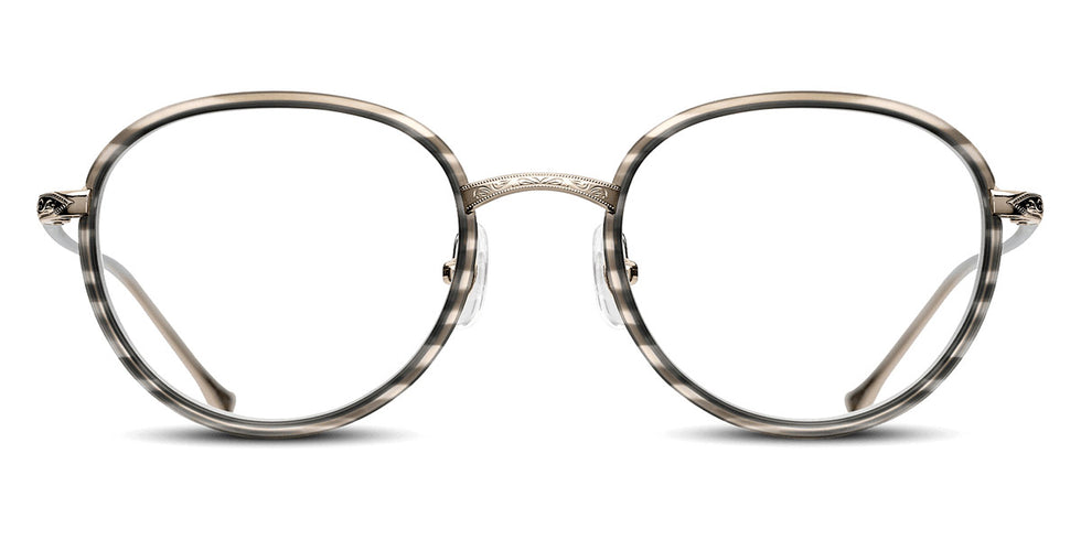 Matsuda® M9014-I MTD M9014-I White Gold Vermeil/Matte Grey Stone 48 - White Gold Vermeil / Matte Grey Stone Eyeglasses
