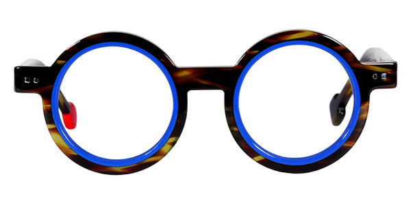 Sabine Be® Mini Be Addict - Shiny Veined Tortoise Dark / Shiny Blue Klein Eyeglasses