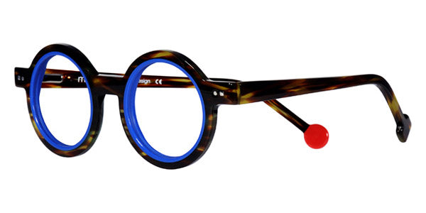 Sabine Be® Mini Be Addict - Shiny Veined Tortoise Dark / Shiny Blue Klein Eyeglasses
