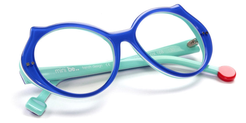 Sabine Be® Mini Be Cat'S - Bleu Klein Translucide Brillant / Blanc / Turquoise Brillant Eyeglasses
