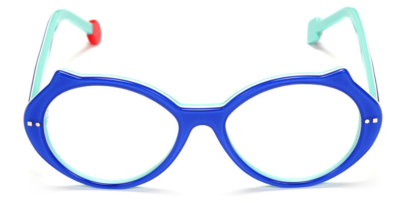 Sabine Be® Mini Be Cat'S - Bleu Klein Translucide Brillant / Blanc / Turquoise Brillant Eyeglasses