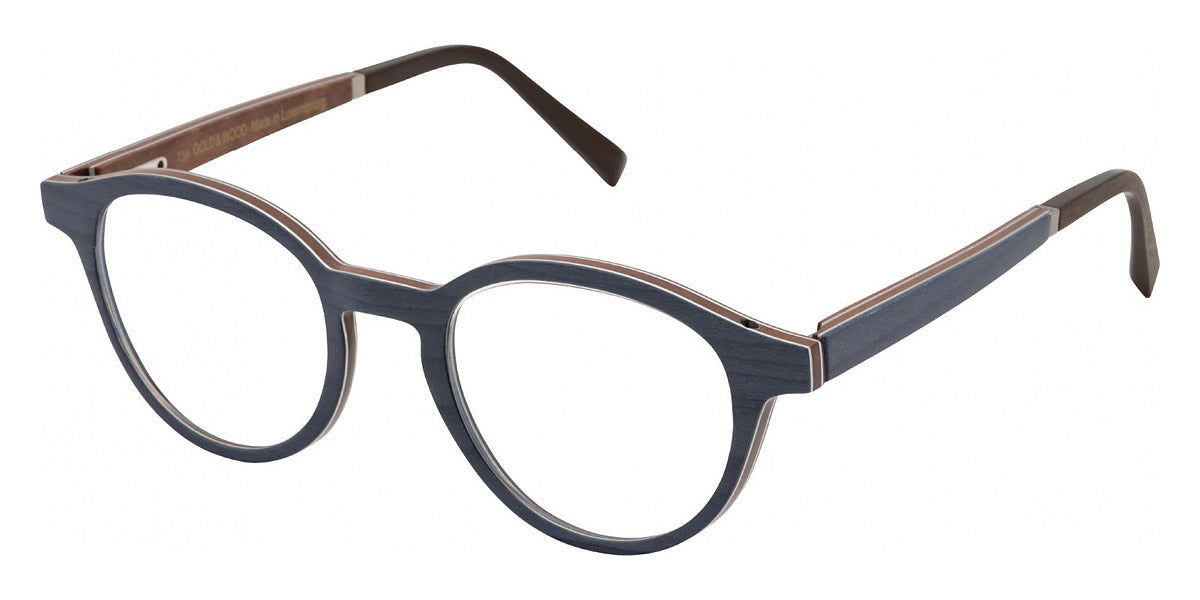 Gold & Wood® NAOS G&W NAOS 02 47 - 02 - Blue Jeans Bolovar/Hazelnut Bolivar/Brown Bird's Eye Maple Eyeglasses