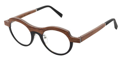 Gold & Wood® NICE G&W NICE 01 45 - 01 - Anodized Black/Bubinga Eyeglasses