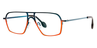 Theo® Palatino TH PALATINO 482 52 - Bluesy Green/Fluo Orange Eyeglasses