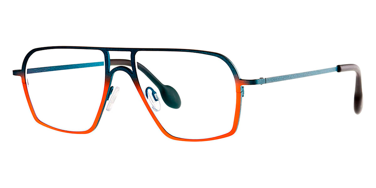 Theo® Palatino TH PALATINO 482 52 - Bluesy Green/Fluo Orange Eyeglasses