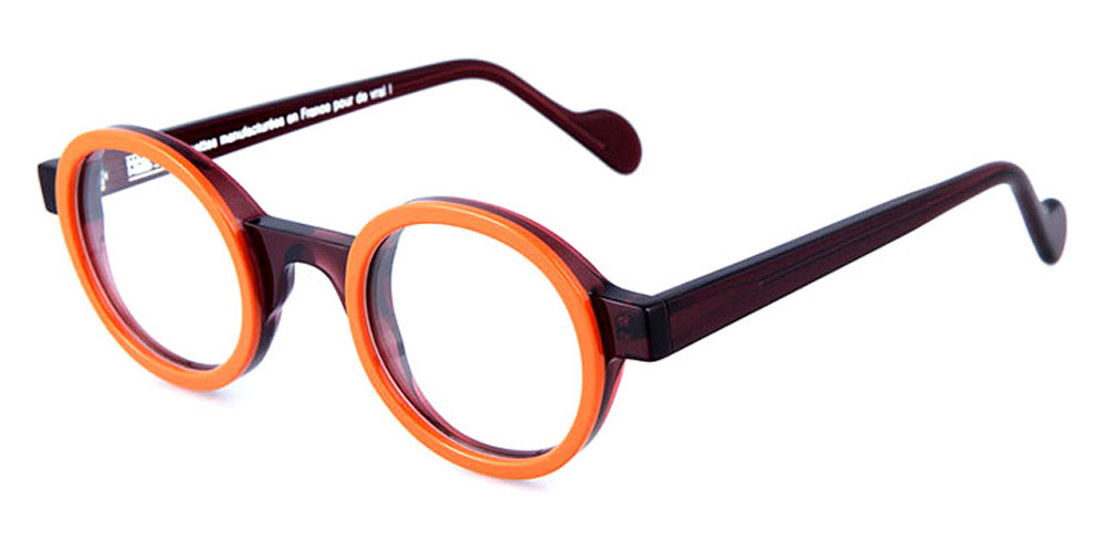 NaoNed® Plouganou NAO Plouganou C051 42 - Solid Rust Orange / Transparent Burgundy Eyeglasses