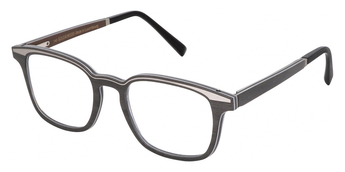 Gold & Wood® QUASAR 01 G&W QUASAR 01 61 51 - 61 - Graphywood/Grey Bolivar/Brown Tanganyika Eyeglasses