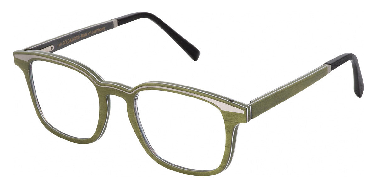 Gold & Wood® QUASAR 01 G&W QUASAR 01 63 51 - 63 - Graphywood/Cactus Green Bolivar/Grey Bolivar Eyeglasses