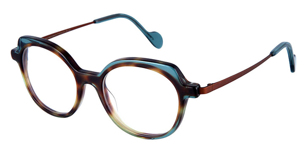 NaoNed® Rozed NAO Rozed 45001 49 - Tortoiseshell and Transparent Teal Green / Matte Chestnut Brown Eyeglasses