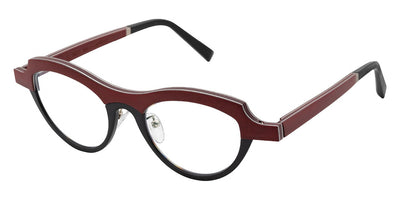 Gold & Wood® SANTORINI G&W SANTORINI 03 47 - 03 - Anodized Black/Burgundy Eyeglasses