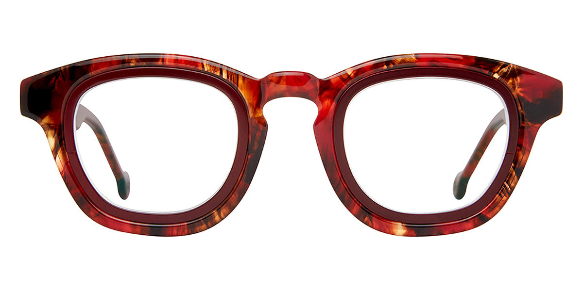 L.A.Eyeworks® SQUIRREL  LA SQUIRREL 1022478M 42 - Branch & Petal with Dark Red Matte Insert Eyeglasses