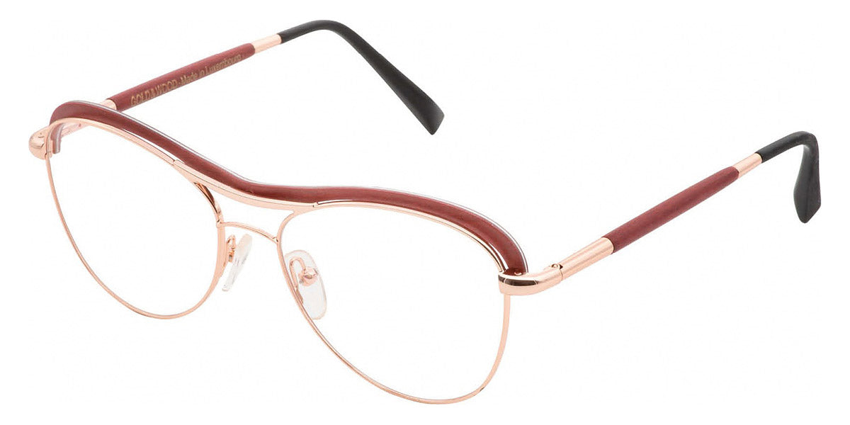 Gold & Wood® STELA 01 G&W STELA 01 04 52 - 04 - Pink Gold/Burgundy Bolivar Eyeglasses