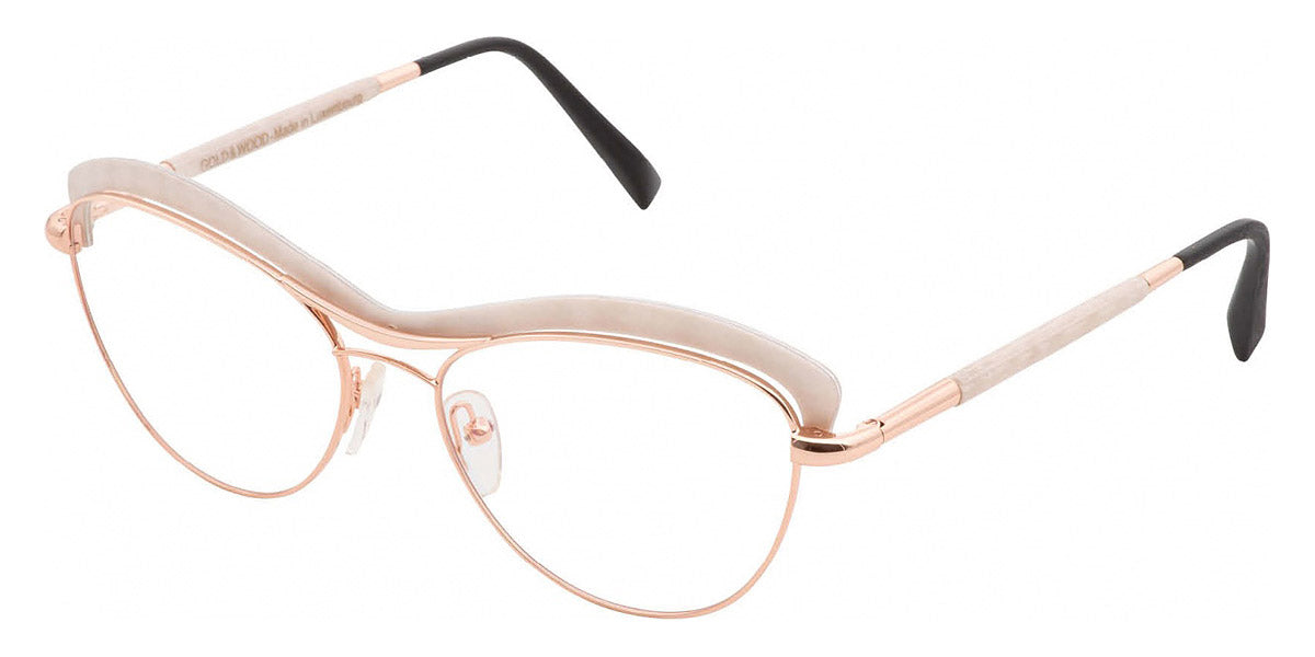 Gold & Wood® STELA 02 G&W STELA 02 04 54 - 04 - Pink Gold/White Curly Maple Eyeglasses