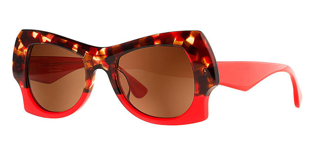 Theo® Kara TH KARA 014 50 - Lipstick Red Tortoise Sunglasses