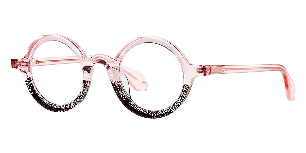 Theo® Mille+88 TH MILLE 88 030 44 - Transparent Pink/Black Lattice Eyeglasses