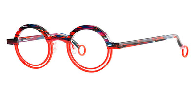 Theo®Kicker TH KICKER 013 42 - Blue/Red Ecail+Fluo Red Eyeglasses